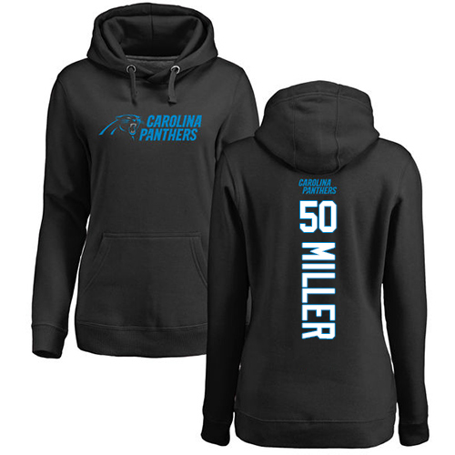 Carolina Panthers Black Women Christian Miller Backer NFL Football 50 Pullover Hoodie Sweatshirts